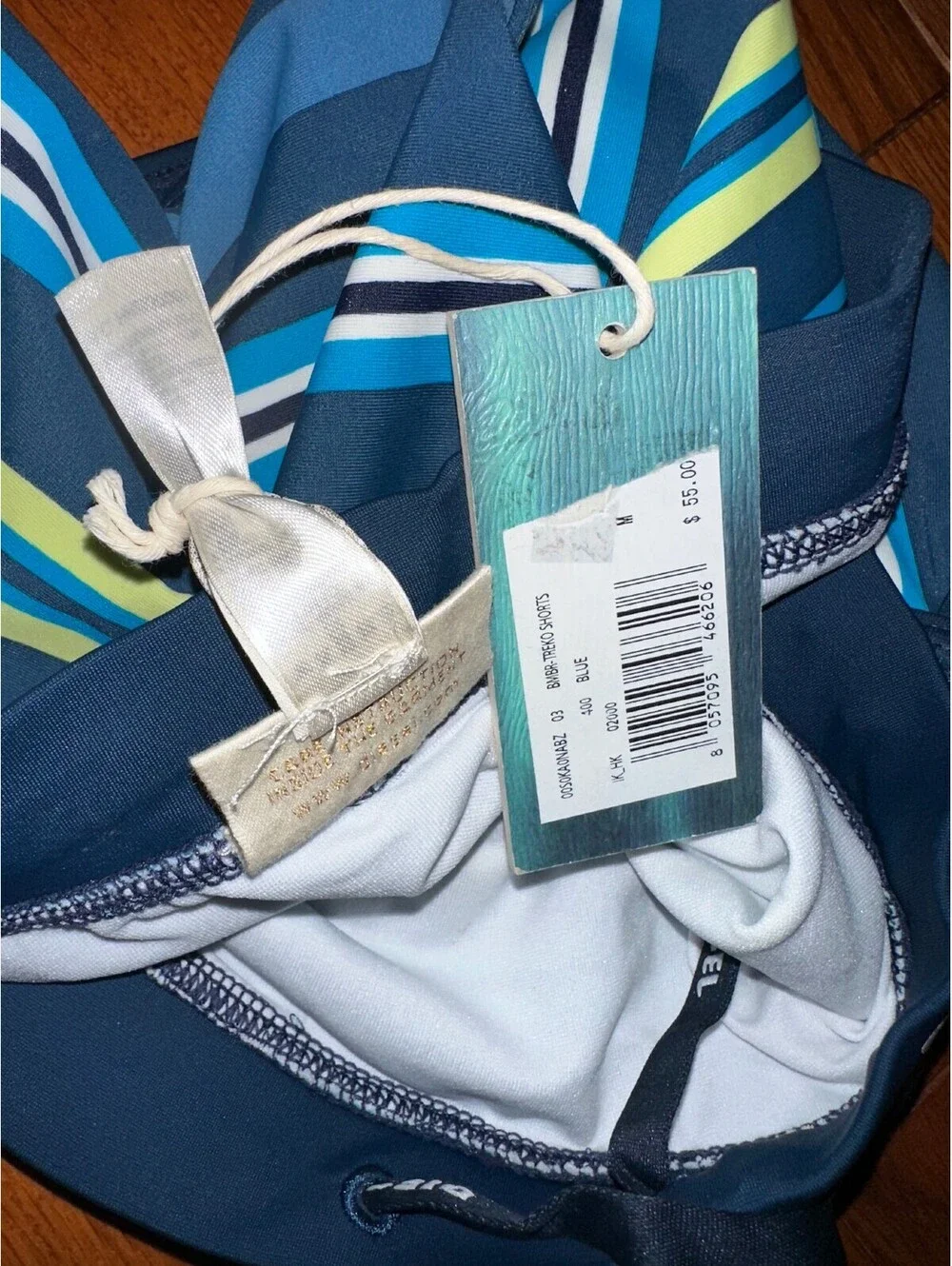 Diesel 78 Men's Striped Blue Swim Shorts Set Medium NWT